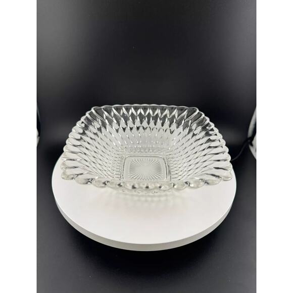 Vintage Indiana Glass Diamond Pattern Square Candy Dish - Picture 1 of 4